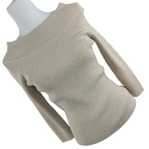 NWOT! TALBOTS! GOLDEN DELICIOUS RIBBED ROLL NECK 3/4 SLEEVE SWEATER! SZ S